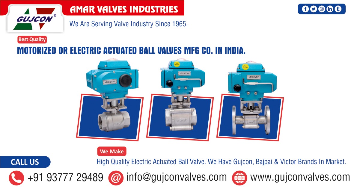 Motorized Ball Valves Manufacturers and Suppliers in India