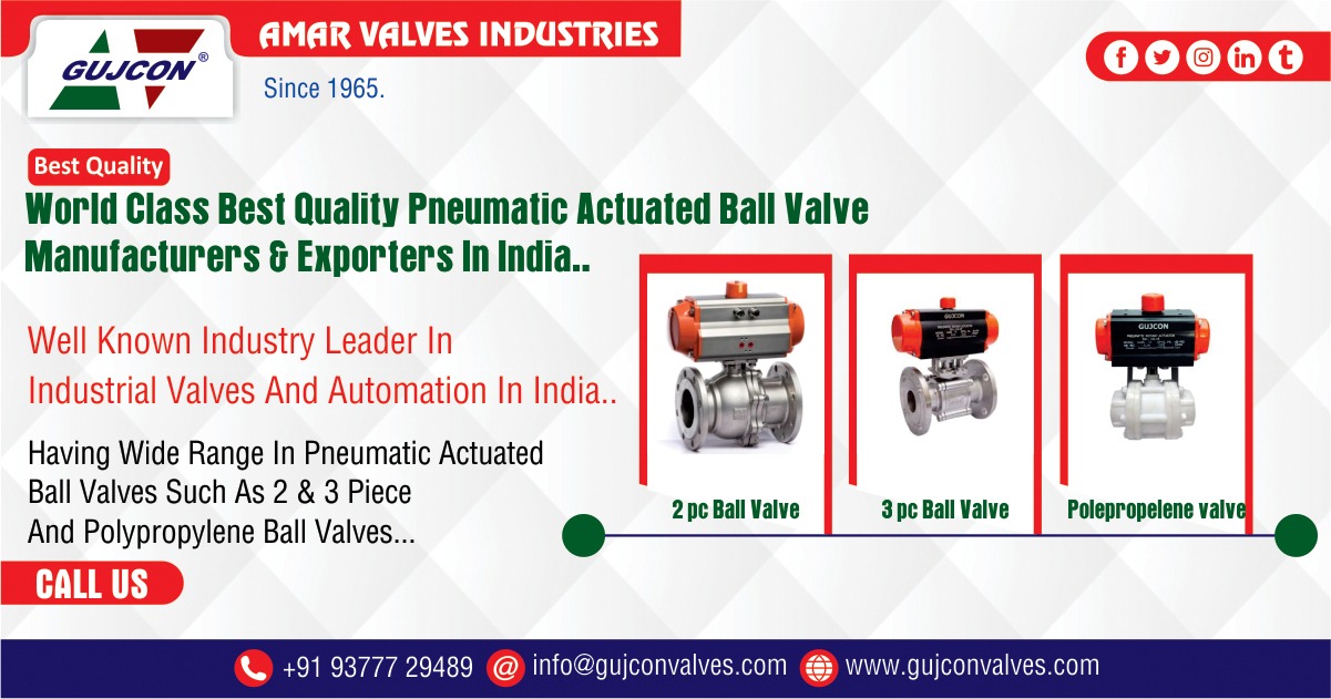 Pneumatic Actuator Ball Valves Manufacturer & Exporters - Amar Valve