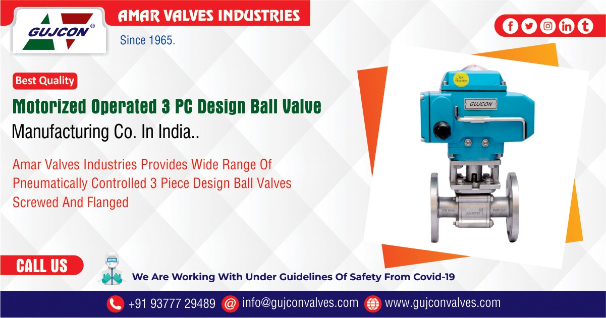 Motorized Operated 3 PC Design Ball Valve​ - Manufacturer in India